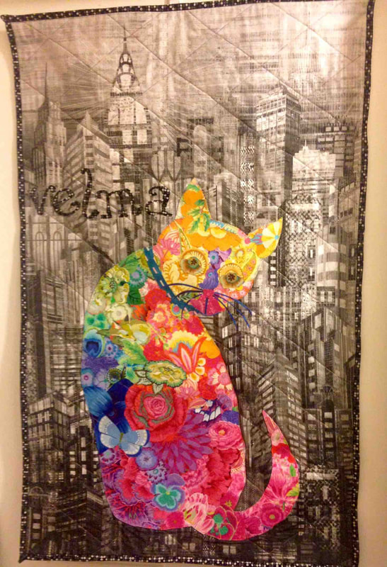 24x36 inch Cat Collage Quilt by Phoebe.