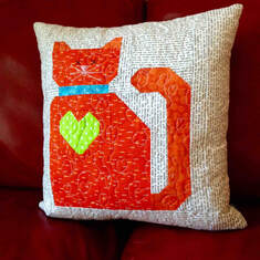 Cat Quilted on Pillow by Phoebe