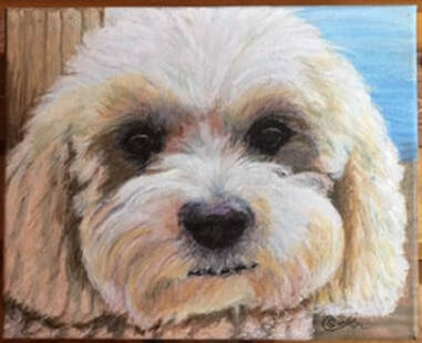 Custom Pet Portrait White Dog  by Susie Caron